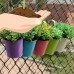 Girl12Queen Metal Iron Flower Pot Hanging Pastoral Balcony Garden Plant Planter Home Decor(Blue+Yellow+Green+Pink)   